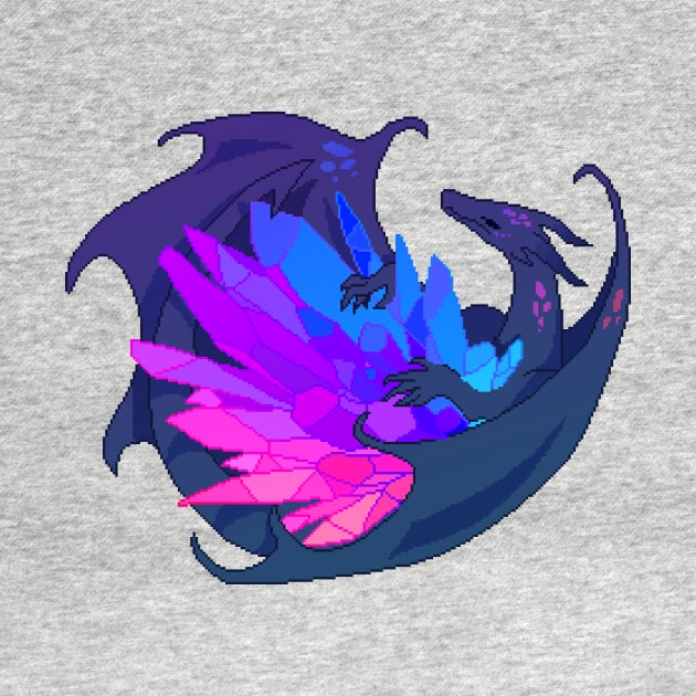 Bisexual Pride Flag Crystal Dragon by Oceanic Scribbles